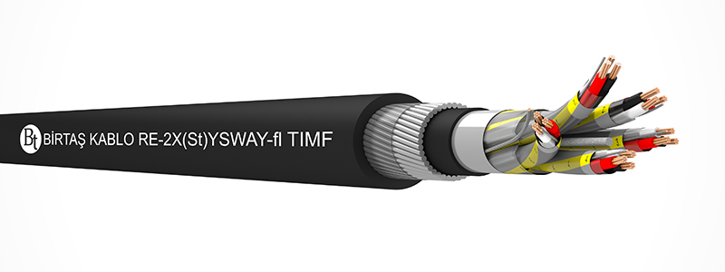 RE-2X(St)YSWAY-fl TIMF   80°C  /  300 V Cu/XLPE/ISCR/OSCR/PVC/SWA/PVC